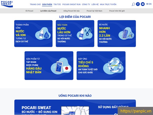 Thiết kế web sản phẩm thương hiệu Pocari