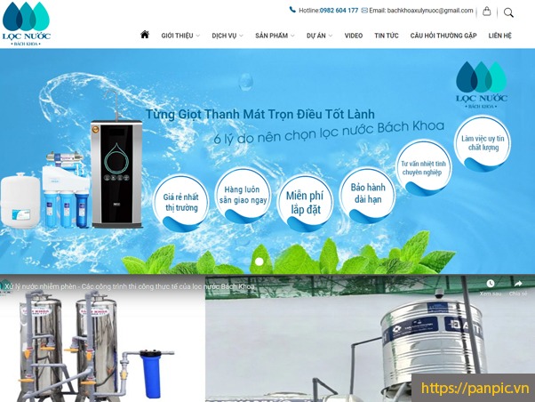Web design for Bach Khoa Water Filter
