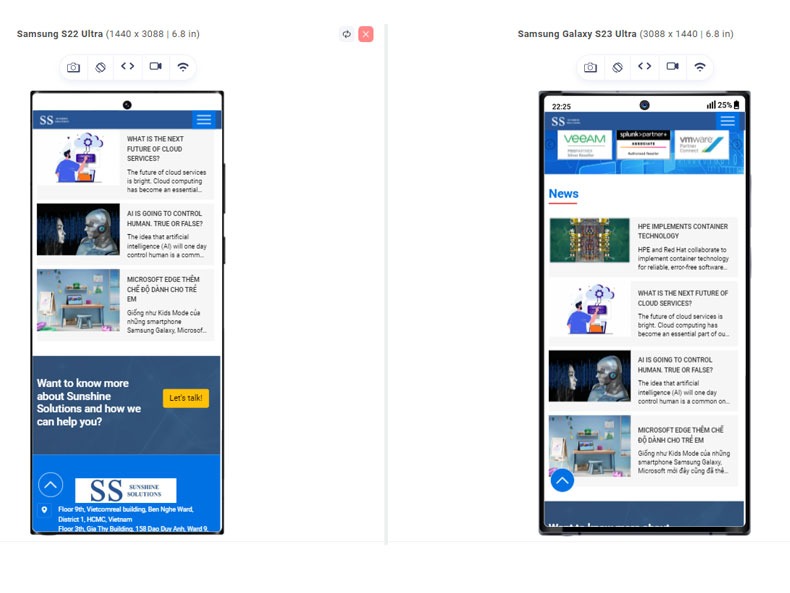 Panpic web design company mobile screen
